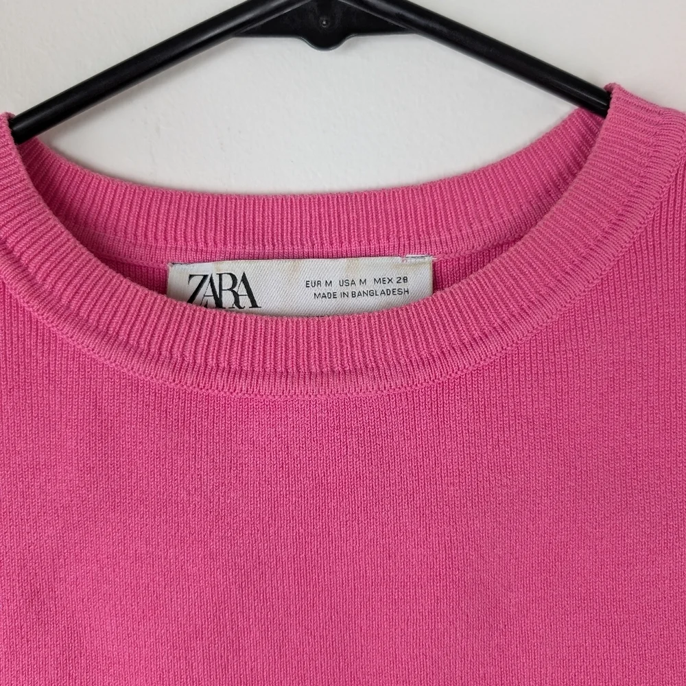 Zara cropped pink sweater vest size medium - Picture 2 of 3
